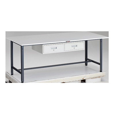 トラスコ TRUSCO 軽量作業台 2列1段引出し付 ダークグレー 1800×900×740mm RAE-1809FL2 DG 183-3896 (商品コード：161053)