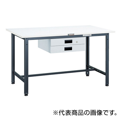 トラスコ TRUSCO 軽量作業台 薄型2段引出し付 ホワイト 1800×900×740mm AE-1809UDK2W 770-1799 (商品コード：161061)