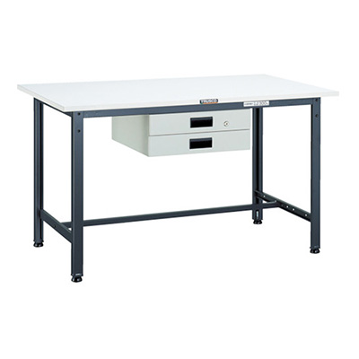 トラスコ TRUSCO 軽量作業台 薄型2段引出し付 ダークグレー 1800×900×740mm AE-1809UDK2 DG 454-3149 (商品コード：161067)