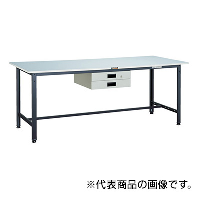 トラスコ TRUSCO 軽量作業台 薄型2段引出し付 ダークグレー 1800×900×740mm RAE-1809UDK2 DG 454-5753 (商品コード：161069)