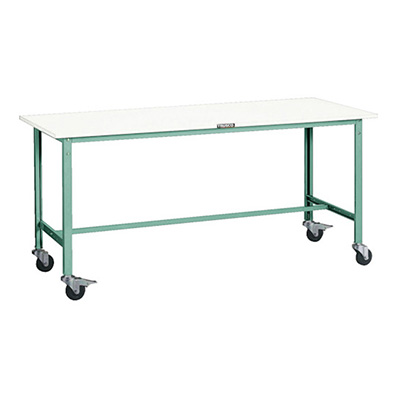 トラスコ TRUSCO 軽量作業台 φ100mmキャスター付 グリーン 900×600×848mm AE-0960C100 770-1306 (商品コード：161090)