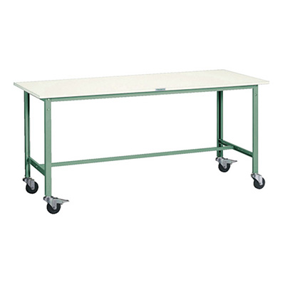 トラスコ TRUSCO 軽量作業台 φ100mmキャスター付 グリーン 1800×900×848mm AE-1809C100 303-1764 (商品コード：161091)
