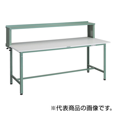 トラスコ TRUSCO 軽量作業台 上棚付 グリーン 1800×900×1044mm RAE-1809YURB 289-3452 (商品コード：161163)
