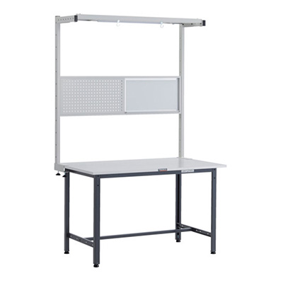 トラスコ TRUSCO 軽量作業台 オプションフルセット付 ダークグレー 1200×750×1948mm RAE-1200THFS DG 248-6856 (商品コード：161198)