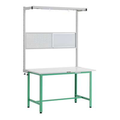 トラスコ TRUSCO 軽量作業台 オプションフルセット付 ヤンググリーン 1200×750×1948mm AE-1200THFS YG 247-7318 (商品コード：161201)