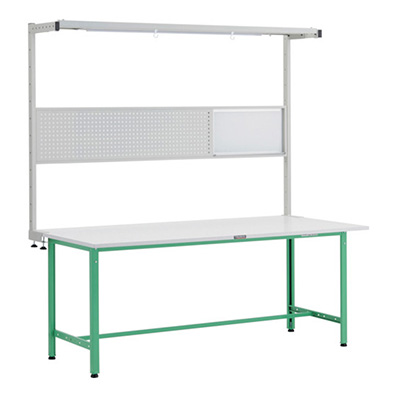 トラスコ TRUSCO 軽量作業台 オプションフルセット付 ヤンググリーン 1800×900×1948mm AE-1809THFS YG 247-7309 (商品コード：161202)