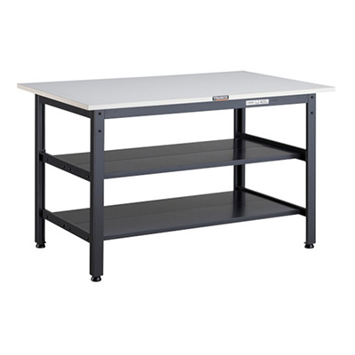 トラスコ TRUSCO 軽量作業台 下棚2枚・中棚2枚付 ダークグレー 900×600×740mm LEWP-0960LTW 467-0761 (商品コード：161212)