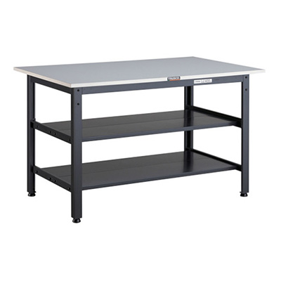 トラスコ TRUSCO 軽量作業台 下棚2枚・中棚2枚付 ダークグレー 900×600×740mm LEWR-0960LTW 467-1112 (商品コード：161215)