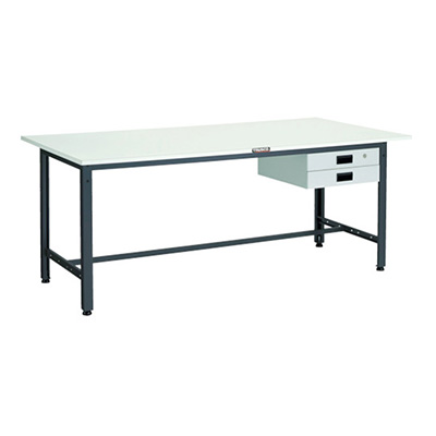 トラスコ TRUSCO 軽量作業台 薄型2段引出し付 ダークグレー 900×600×740mm LEWR-0960UDK2 467-1139 (商品コード：161221)