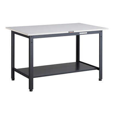トラスコ TRUSCO 軽量作業台 下棚2枚付 ダークグレー 900×600×740mm LEWP-0960LT2 467-0752 (商品コード：161224)