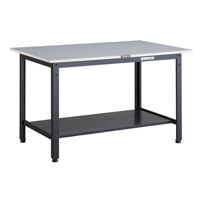 トラスコ TRUSCO 軽量作業台 下棚2枚付 ダークグレー 900×600×740mm LEWR-0960LT2 467-1104 (商品コード：161227)