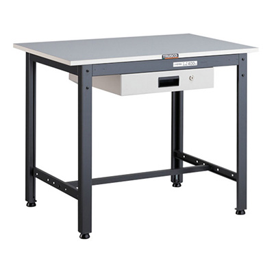 トラスコ TRUSCO 軽量作業台 薄型1段引出し付 ダークグレー 900×600×740mm LEWR-0960UDK1 467-1121 (商品コード：161233)