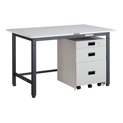 トラスコ TRUSCO 軽量作業台 3段キャビネット付 ダークグレー 1200×750×740mm LEWP-1200UDK111 467-0833 (商品コード：161236)