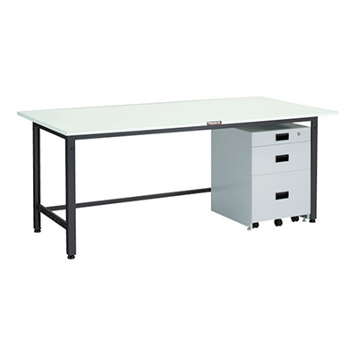 トラスコ TRUSCO 軽量作業台 3段キャビネット付 ダークグレー 1800×900×740mm LEWR-1809UDK111 467-1406 (商品コード：161241)