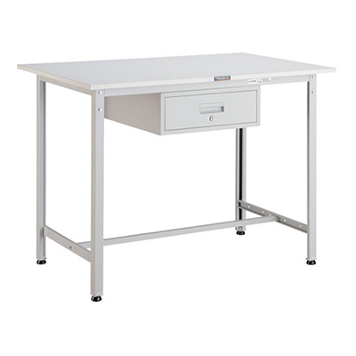 トラスコ TRUSCO 軽量立ち作業台 1段引出し付 ホワイト 900×600×900mm HAE-0960F1 W 466-9193 (商品コード：161306)