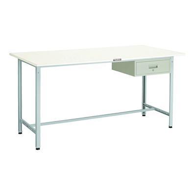 トラスコ TRUSCO 軽量立ち作業台 1段引出し付 ホワイト 1800×900×900mm HAE-1809F1 W 466-9738 (商品コード：161308)