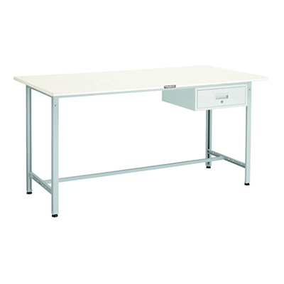 トラスコ TRUSCO 軽量立ち作業台 1段引出し付 ホワイト 1800×750×900mm HRAE-1800F1 W 467-0396 (商品コード：161310)