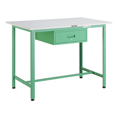 トラスコ TRUSCO 軽量立ち作業台 1段引出し付 ヤンググリーン 900×600×900mm HAE-0960F1 YG 466-9207 (商品コード：161318)