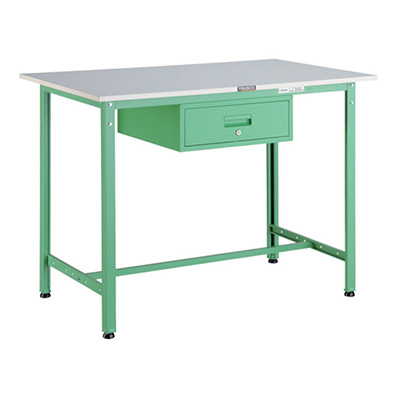 トラスコ TRUSCO 軽量立ち作業台 1段引出し付 ヤンググリーン 900×600×900mm HRAE-0960F1 YG 467-0060 (商品コード：161321)