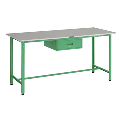 トラスコ TRUSCO 軽量立ち作業台 1段引出し付 ヤンググリーン 1800×750×900mm HRAE-1800F1 YG 467-0400 (商品コード：161322)