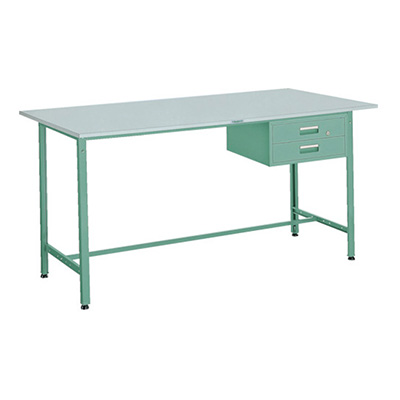 トラスコ TRUSCO 軽量立ち作業台 2段引出し付 グリーン 1800×750×900mm HRAE-1800F2 278-5048 (商品コード：161328)