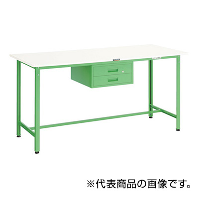 トラスコ TRUSCO 軽量立ち作業台 2段引出し付 ホワイト 900×600×900mm HAE-0960F2 W 770-2019 (商品コード：161330)