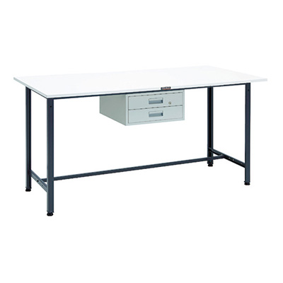 トラスコ TRUSCO 軽量立ち作業台 2段引出し付 ダークグレー 1800×900×900mm HAE-1809F2 DG 868-8672 (商品コード：161338)