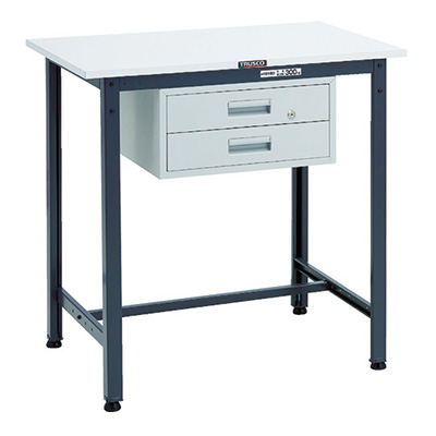 トラスコ TRUSCO 軽量立ち作業台 2段引出し付 ダークグレー 900×600×900mm HRAE-0960F2 DG 868-8681 (商品コード：161339)