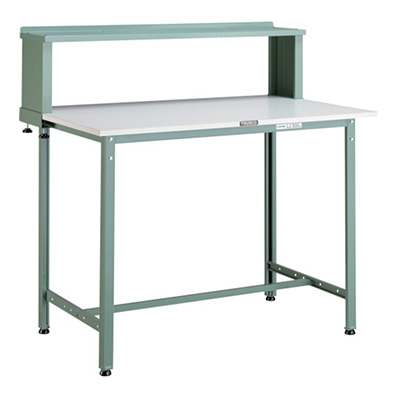 トラスコ TRUSCO 軽量立ち作業台 上棚付 グリーン 900×600×1204mm HAE-0960YURB 466-9266 (商品コード：161348)