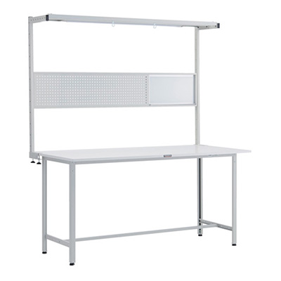トラスコ TRUSCO 軽量立ち作業台 オプションフルセット付 ホワイト 1800×900×2108mm HAE-1809THFS W 246-3936 (商品コード：161386)