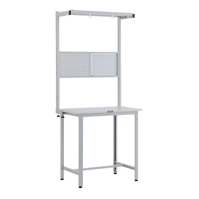 トラスコ TRUSCO 軽量立ち作業台 オプションフルセット付 ホワイト 900×600×2108mm HRAE-0960THFS W 246-3938 (商品コード：161387)