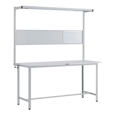 トラスコ TRUSCO 軽量立ち作業台 オプションフルセット付 ホワイト 1800×750×2108mm HRAE-1800THFS W 246-3941 (商品コード：161388)