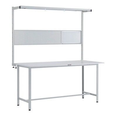 トラスコ TRUSCO 軽量立ち作業台 オプションフルセット付 ホワイト 1800×900×2108mm HRAE-1809THFS W 246-3934 (商品コード：161389)