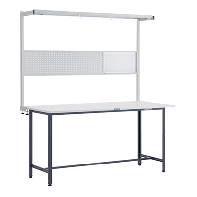 トラスコ TRUSCO 軽量立ち作業台 オプションフルセット付 ダークグレー 1800×900×2108mm HAE-1809THFS DG 246-3932 (商品コード：161392)