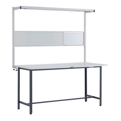 トラスコ TRUSCO 軽量立ち作業台 オプションフルセット付 ダークグレー 1800×900×2108mm HRAE-1809THFS DG 246-3940 (商品コード：161395)