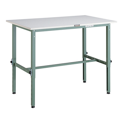 トラスコ TRUSCO 高さ調節式作業台 基本タイプ グリーン 1200×750×650～950mm AEM-1200 285-0982 (商品コード：161397)