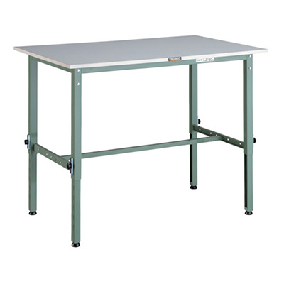 トラスコ TRUSCO 高さ調節式作業台 基本タイプ グリーン 1200×750×650～950mm RAEM-1200 285-1091 (商品コード：161400)
