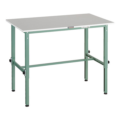 トラスコ TRUSCO 高さ調節式作業台 基本タイプ グリーン 1200×750×650～950mm RAEM2-1200 161-1334 (商品コード：161416)