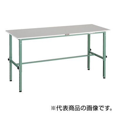 トラスコ TRUSCO 高さ調節式作業台 基本タイプ グリーン 1800×600×650～950mm RAEM2-1860 161-1247 (商品コード：161418)
