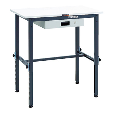 トラスコ TRUSCO 高さ調節式作業台 薄型1段引出し付 ホワイト 900×600×650～950mm AEM-0960UDK1 DG 868-8624 (商品コード：161438)