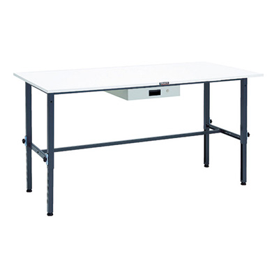 トラスコ TRUSCO 高さ調節式作業台 薄型1段引出し付 ホワイト 1800×900×650～950mm AEM-1809UDK1 DG 868-8645 (商品コード：161439)
