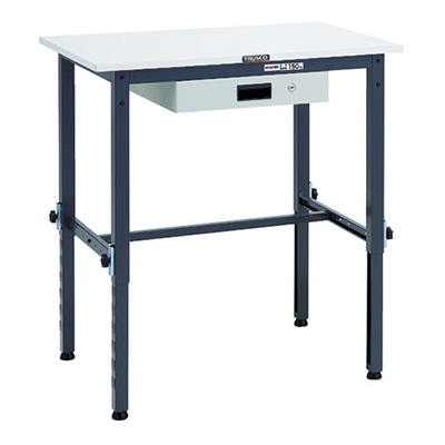 トラスコ TRUSCO 高さ調節式作業台 薄型1段引出し付 ホワイト 900×600×650～950mm RAEM-0960UDK1 DG 868-8734 (商品コード：161440)