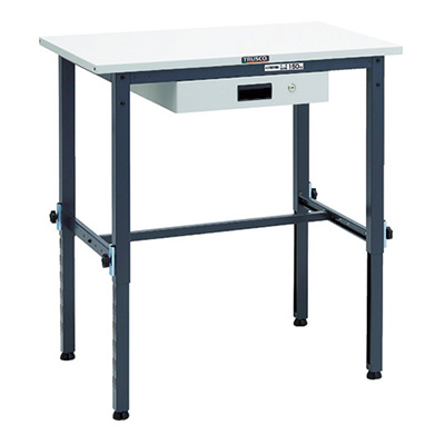 トラスコ TRUSCO 高さ調節式作業台 薄型1段引出し付 ホワイト 900×600×650～950mm SAEM-0960UDK1 DG 868-8761 (商品コード：161442)