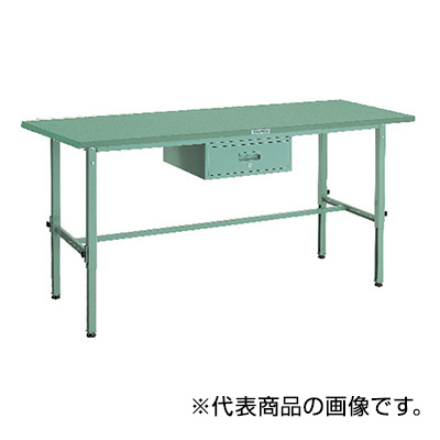 トラスコ TRUSCO 高さ調節式作業台 1段引出し付 グリーン 1800×900×650～950mm SAEM-1809F1 289-1140 (商品コード：161449)