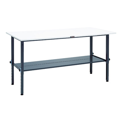 トラスコ TRUSCO 高さ調節式作業台 下棚2枚付 ダークグレー 1800×900×650～950mm AEM-1809LT2 DG 868-8644 (商品コード：161493)