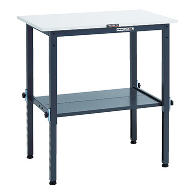 トラスコ TRUSCO 高さ調節式作業台 下棚2枚付 ダークグレー 900×600×650～950mm RAEM-0960LT2 DG 868-8733 (商品コード：161494)