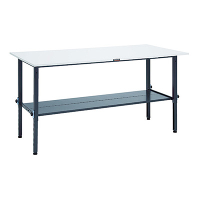 トラスコ TRUSCO 高さ調節式作業台 下棚2枚付 ダークグレー 1800×900×650～950mm RAEM-1809LT2 DG 868-8754 (商品コード：161495)