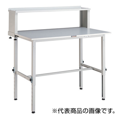 トラスコ TRUSCO 高さ調節式作業台 上棚付 ホワイト 900×600×954～1254mm RAEM-0960YURB W 467-2305 (商品コード：161507)