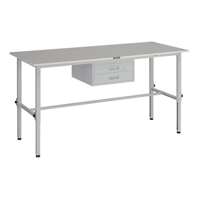 トラスコ TRUSCO 高さ調節式作業台 上棚付 ホワイト 1800×750×954～1254mm RAEM-1800YURB W 467-2496 (商品コード：161508)