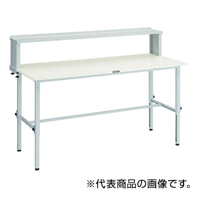 トラスコ TRUSCO 高さ調節式作業台 上棚付 ホワイト 1800×900×954～1254mm RAEM-1809YURB W 467-2542 (商品コード：161509)